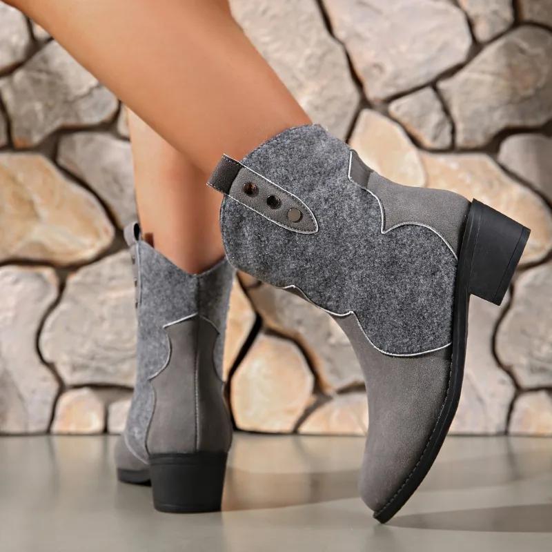 Fashion Ladies Shoes 2025 Fashion Ankle Women's Boots New Round Toe Modern Boots Women Hot Sale Plus Size Best Seller Shoes for Women