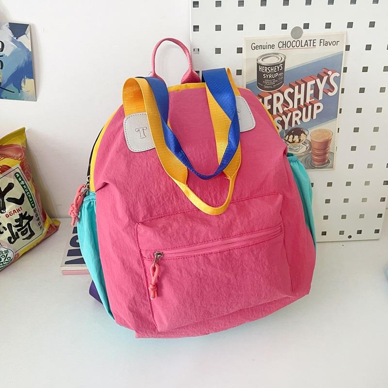 Color Block Rucksack Große Kapazität Umhängetasche