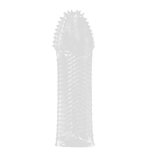 Textured Silicone Delay Sleeve with Studded Surface Male Enhancement Endurance Trainer with Anal Stimulation Reusable Discreet Adult Toy