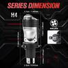 Bullvision 1PC H4 LED Lens Mini Bi Led Projector 800W Headlights CANBUS 9003 HB2 High Low Beam 6000K Motorbike Turbo Lamps