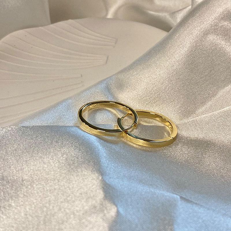 French Ring Earrings New Year's Trendy Earrings Niche Design Plain Ring Ear Buckle