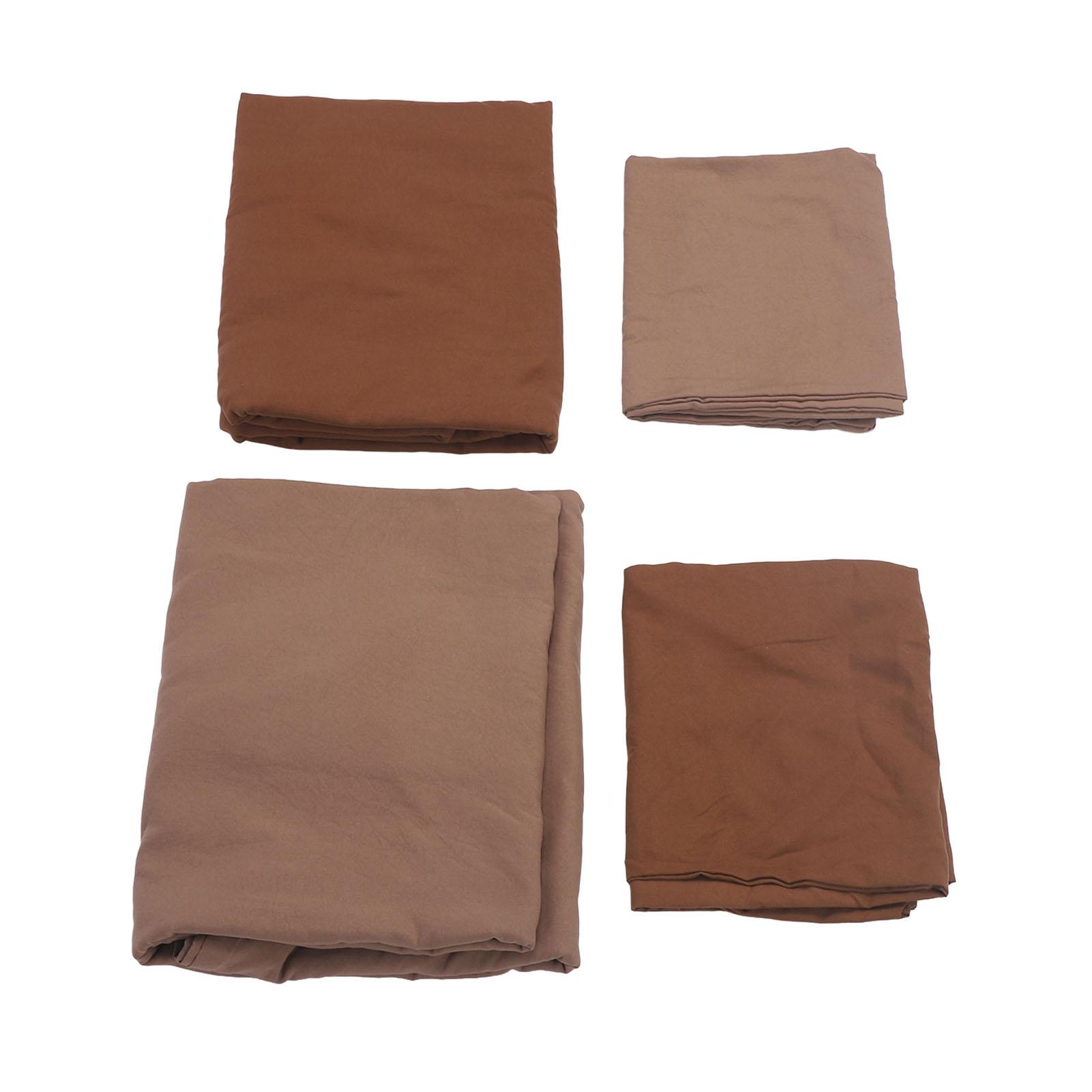 4 Piece Bed Sheet Set Bedding Set Soft Washed Cotton Nordic Deep Queen Bedspread for Bedroom Brown 1.5m Bed Sheet 1.5m Bed Sheet (Duvet Cover 150x200cm) коричневый