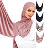 Jersey Scarf Stretchy Hijab Plain Head Scarves  Women Cotton Headwrap Shawl