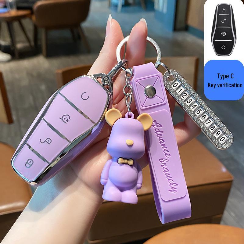 BYD Dolphin Key Case for Han Song, Tang DM-i, Qin Pro/Plus, Yuan, and E2 - Car Shell Buckle Bag.