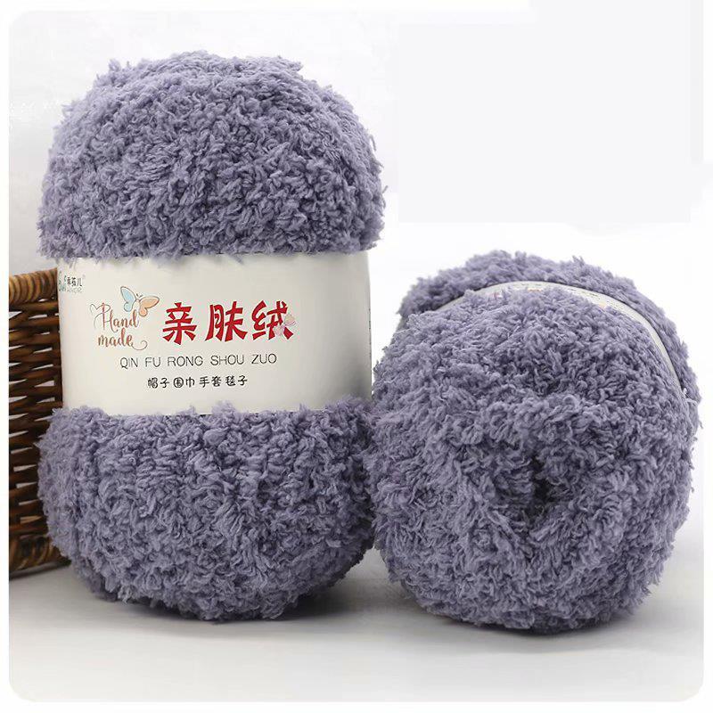 50 g/Bündel Chenillegarn, weicher, dünner Korallensamt-Handtuchfaden zum Stricken, Häkelgarn, Handstricken, Häkeln, DIY-Pullover, Puppen