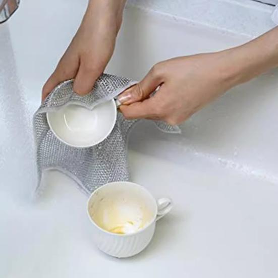 15Pcs Multipurpose Non-Scratch Wire Dishcloth To Reusable Clean Machine Washable Easy Wire Dishwashing Rags