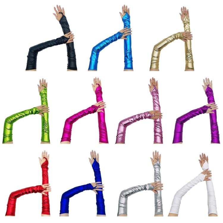 PU Leather Gloves for Formal Event Party Gloves Elegant NightClub Gloves Adult Stage Performances Fingerless Long Gloves