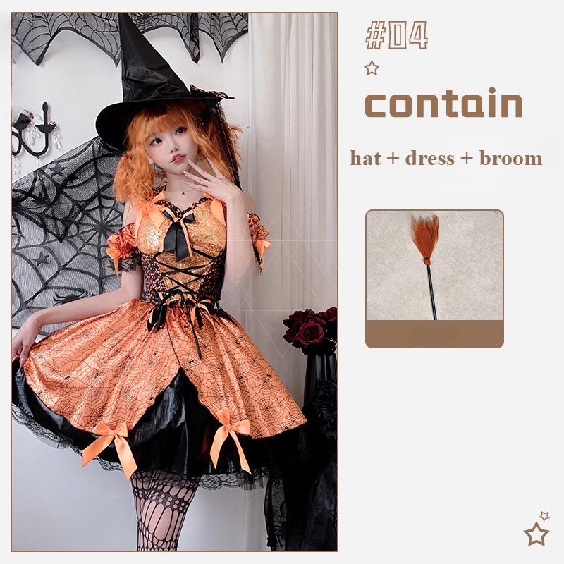 Halloween Adult Costume Witch Costume Masquerade Cos Show Costume Pumpkin Witch Costume Cosplay Dress