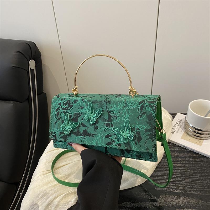 Butterfly embroidery fresh spring and summer tide fashion messenger handbag bag women's shoulder messenger small square bag