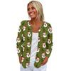 Women's Casual Long Sleeve Woolen Christmas Knitted Cardigan Button Down Jacket