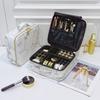 PU Makeup Bag Marble Pattern Portable Large Capacity Makeup Storage Bag Multi functional Travel Makeup Toolbox