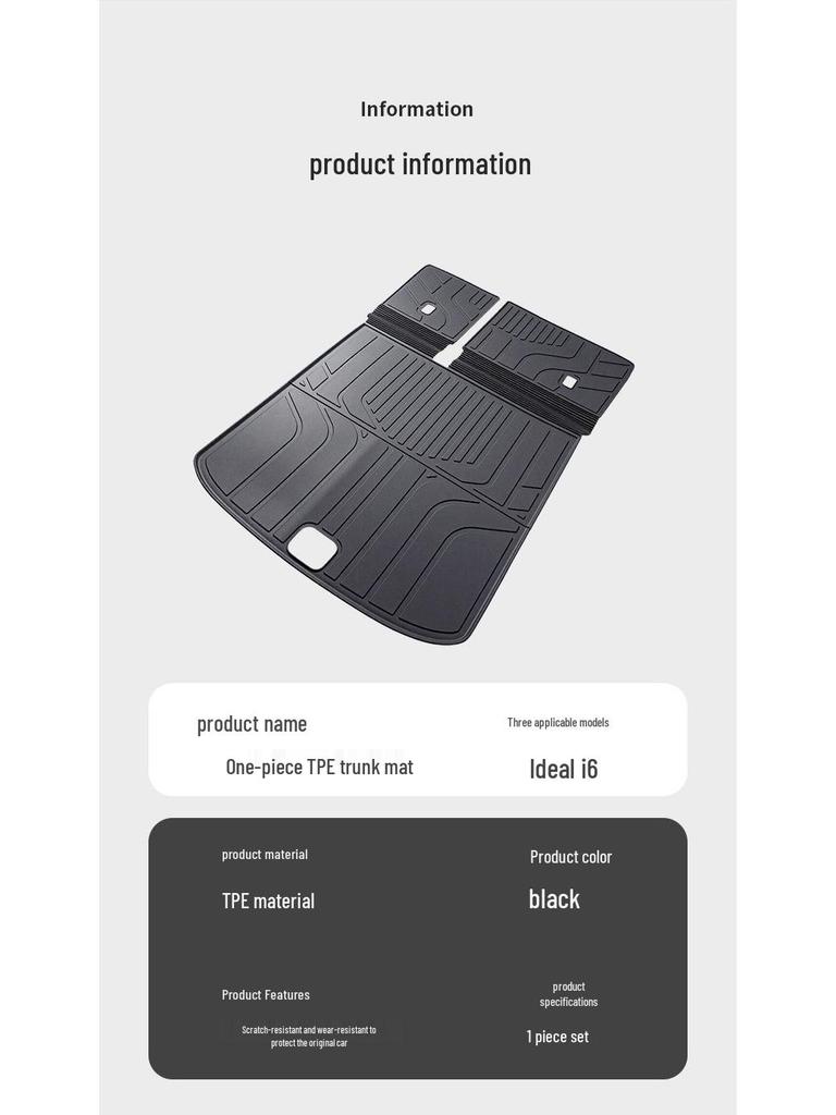 Custom TPE Trunk Mat for 2025 Li Auto i6/i8 - Floor & Decoration Accessory