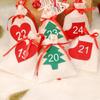 24 ST Festlig dragpåse Julparty presentpåse med numrerade etiketter Adventskalender i filt Nedräkningsdekoration