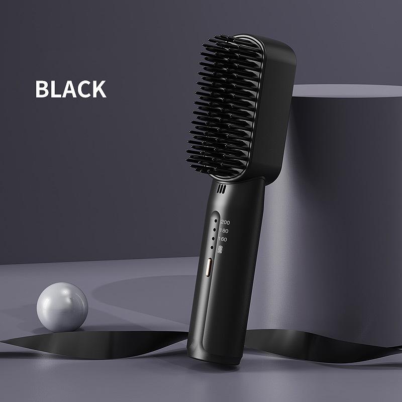 Professional Electric Hair Straightener Comb Anion Smooth Hair Care Wireless Straightening Comb 110-120 V