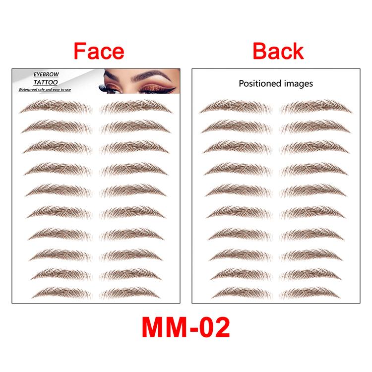 New Arrivals Water Transfer Girls Cosmetic Disposable Fake Temporary 4d Eye Brow Tattoo