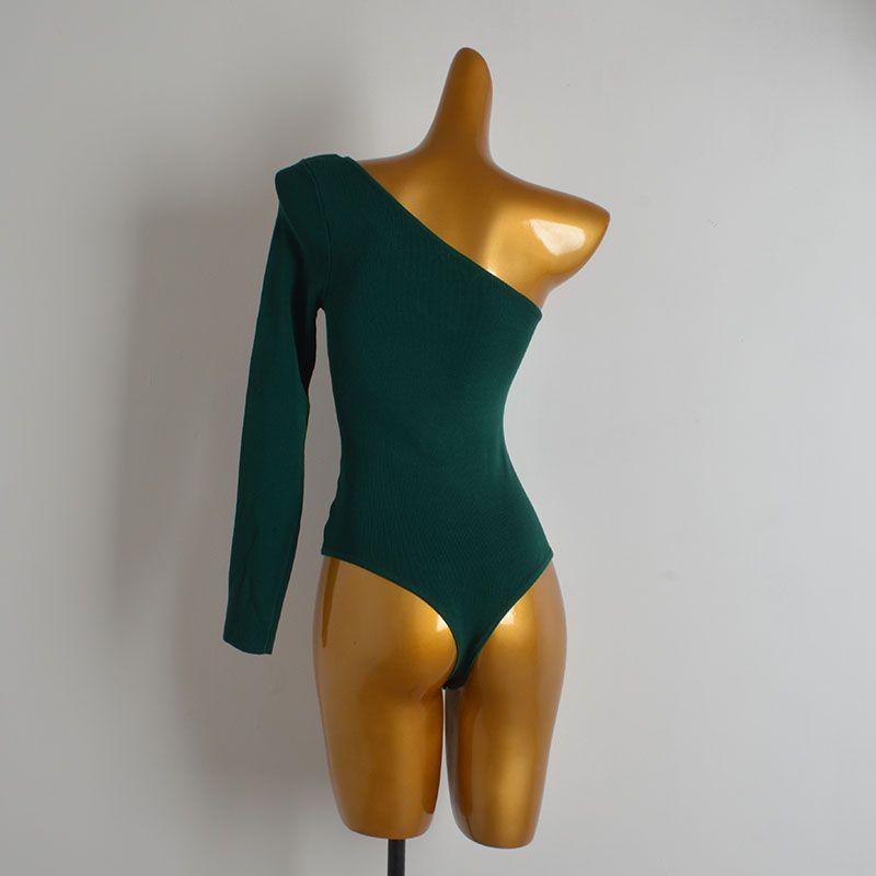 Fashion Style New Arrival Sexy Diagonal Collar One-Shoulder Sleeve Positioning One-Piece Knitwear Women's Clothing Spring & Fall Sexy Cutout Tops