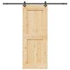 VidaXL Sliding Door and Hardware Kit 90x210 Cm Solid Pine 3332733