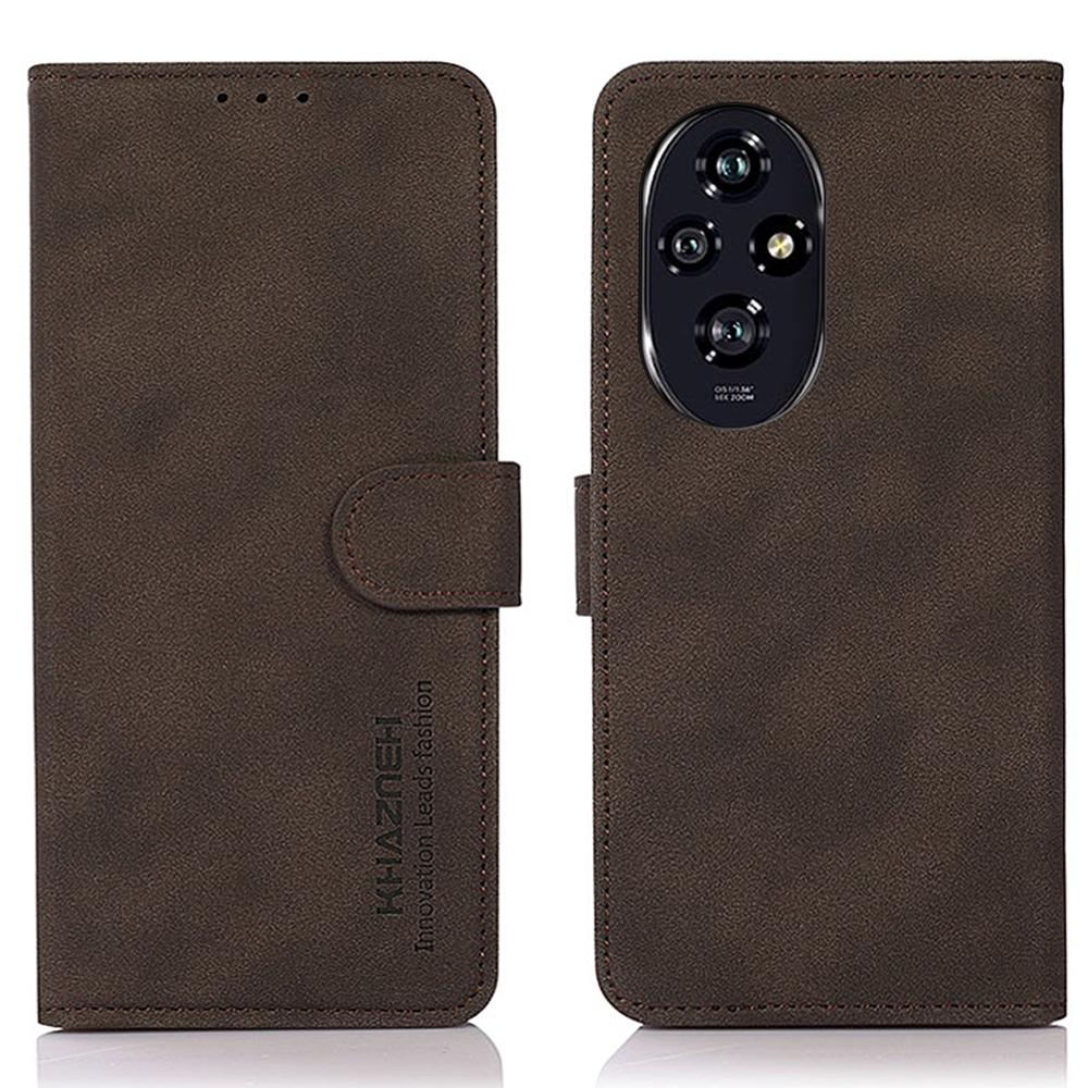 

For Honor 200 Pro 5G Wallet Case PU Leather Protective Phone Cover Brown