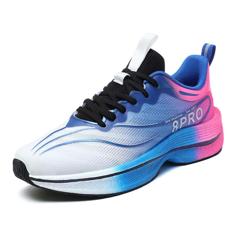 Running shoes men's spring new racing shoes non-slip and wear-resistant soft-soled breathable sports shoes student practical training shoes