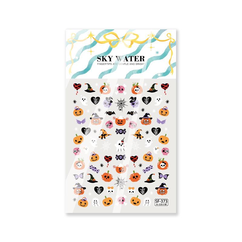 

SKY Halloween Horror Carnival Nail Art Stickers: Embossed Skull, Pumpkin, Bat & Ghost Designs