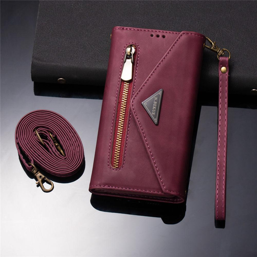 Envelope Zipper Crossbody Lanyard Wallet Case For iPhone 16 15 14 Plus 13 12 11 Pro Max XS XR 7 8 Cards Holder Hand Cover