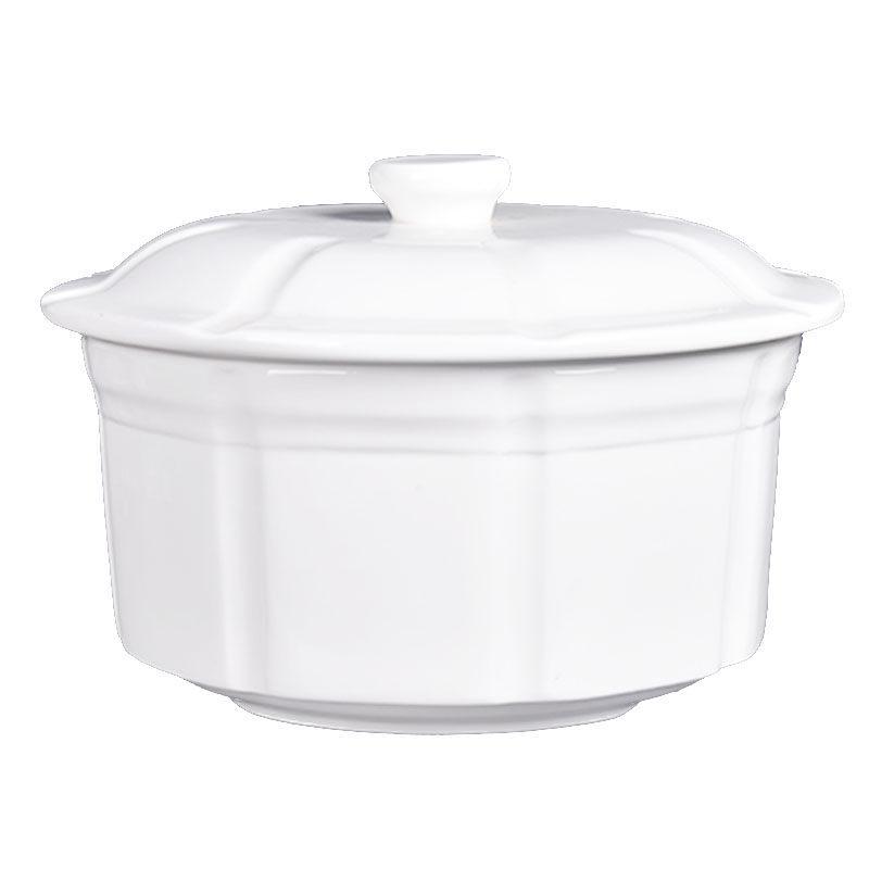 Pure White Ceramic Stew Pot with Lid - Large Double Boiler for Soups, Bird's Nest, Sugar Water, and Steamed Egg Dishes