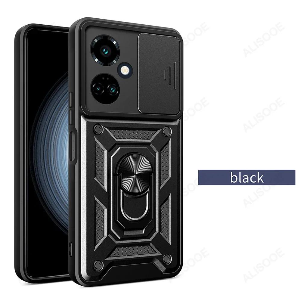 

Armor Capa для Tecno Camon 19 Pro 20 Case Slide Camera Lens Protection Ring Stand Cover для Camon 20 Premier 5G 19 Pro Funda Camon 19 чёрный