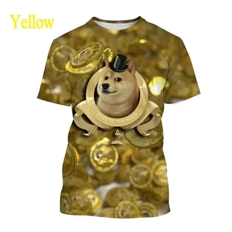 Astronaut Doge Graphic T Shirt For Men Clothing Fashion  T-shirt Casual 3D Printing Tee Tops