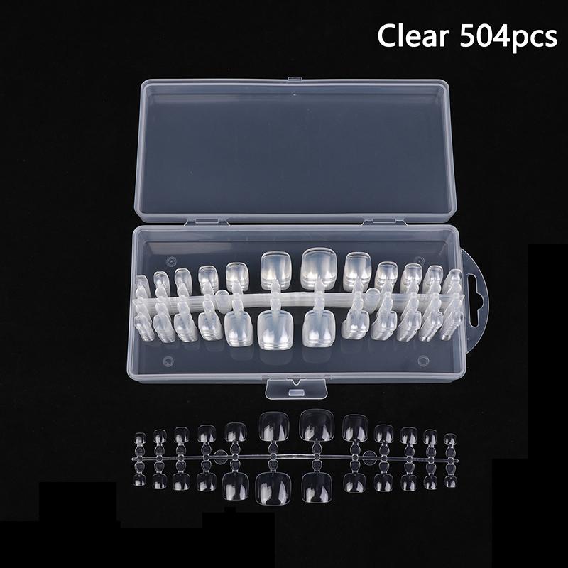 

120/504Pcs Press On Toenails With Nail Glue Kit, No File Matte Gel Toe Nail Tips Full Cove Nail Set Press On Cute Nails Charms Clear 504PCS