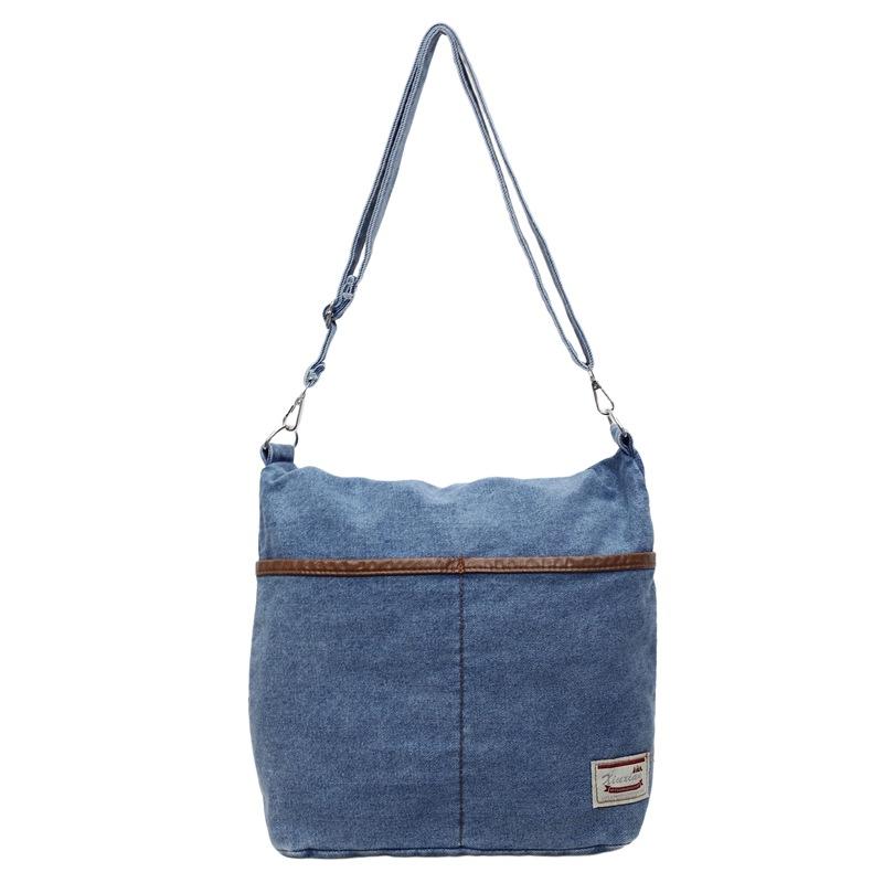 

Винтажная джинсовая сумка через плечо Женская сумка на плечо Легкая дорожная сумка под мышкой светло-синий