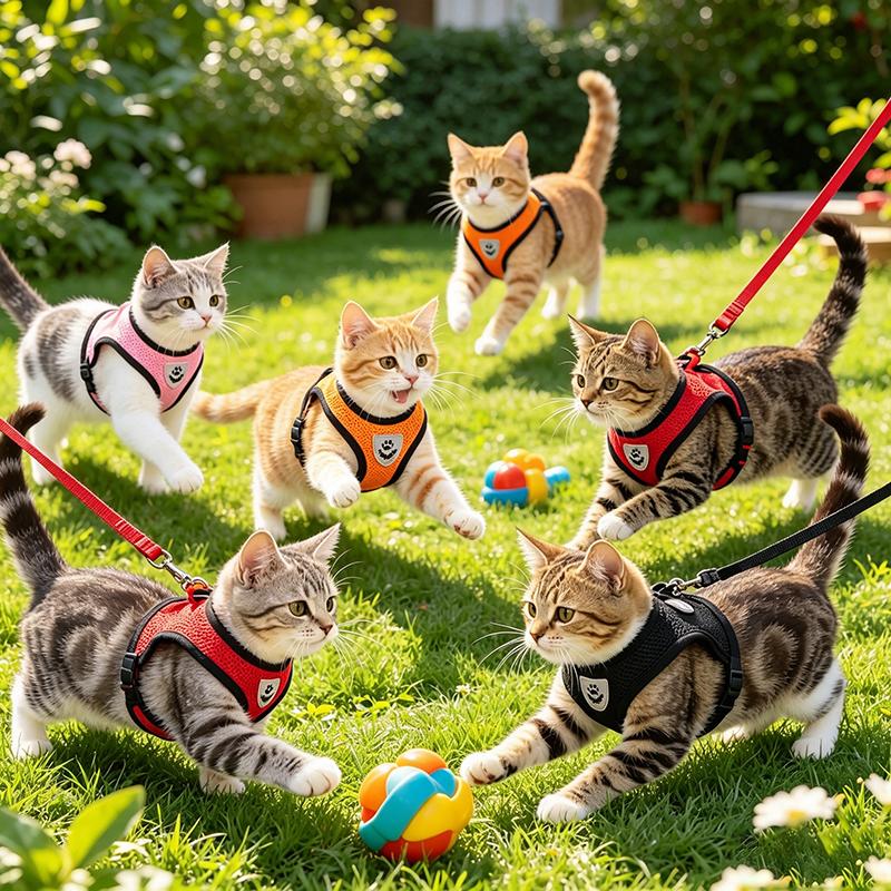 Katzenleine und Geschirr Katzenzelt Kätzchen Geschirr Riemen für Katzen Halsband Ausbruchsicheres Haustier Weste Geschirr Hundehalsband MBD01