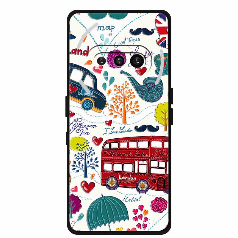 For Nothing Phone (3a) Case 3D Relief Flower Emboss Black Silicone Funda For Nothing Phone 3A A059 3D Back Cover Cartoon Bumper