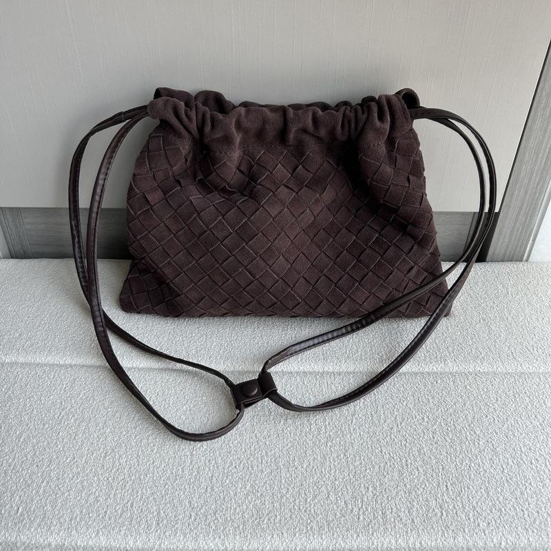 

26 Genuine Leather Women s Bag Suede Matte Blessing Pleated Drawstring Garbage All-match 32x21x1cm