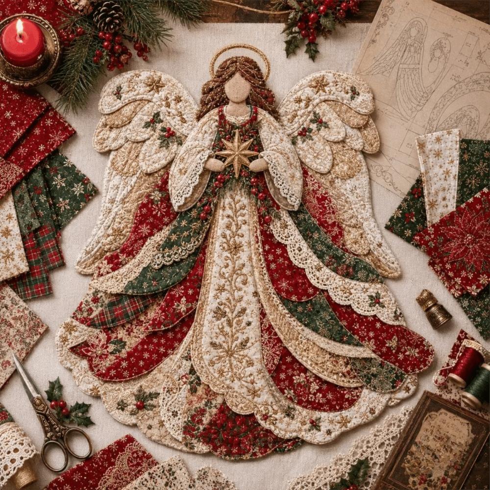 Pre-cut Fabric Christmas Patchwork Art Painting Kit Christmas Tree Patchwork Fabric Kit Friend