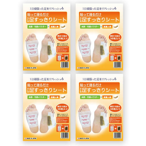 

Just stick on and sleep on this refreshing foot sheet, tree sap sole sheet, 36 sheets, Korean ginseng (4-pack)