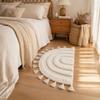 Arched Doormat with Tassels - Cotton Absorbent Non- for Bathroom Bedroom Entryway