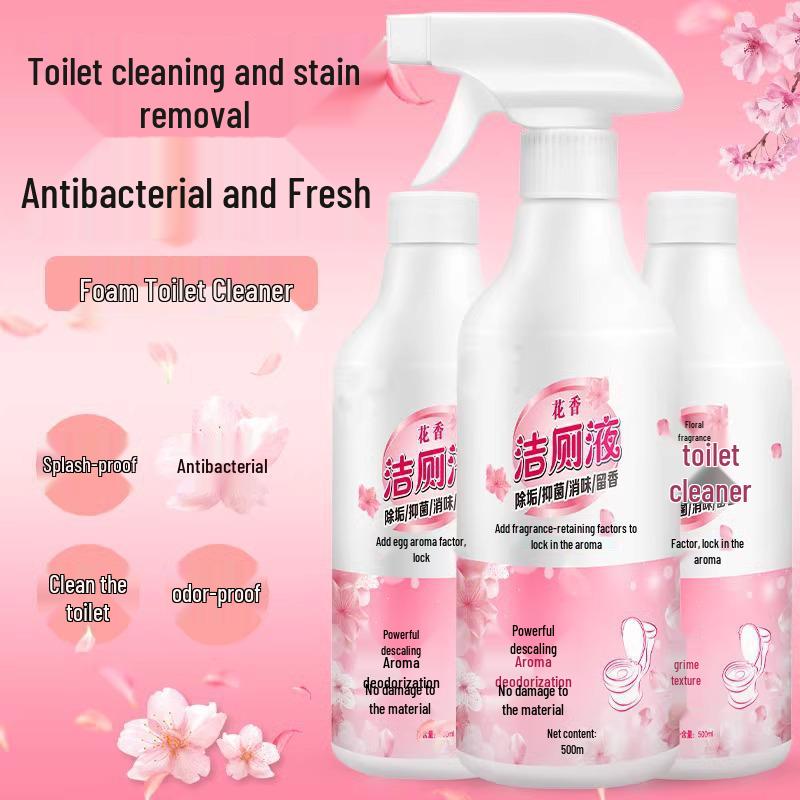 Floral Scent Toilet Cleaner - Strong Deodorizing, Stain Removal, Long-Lasting Fragrance for Bathroom and Tile