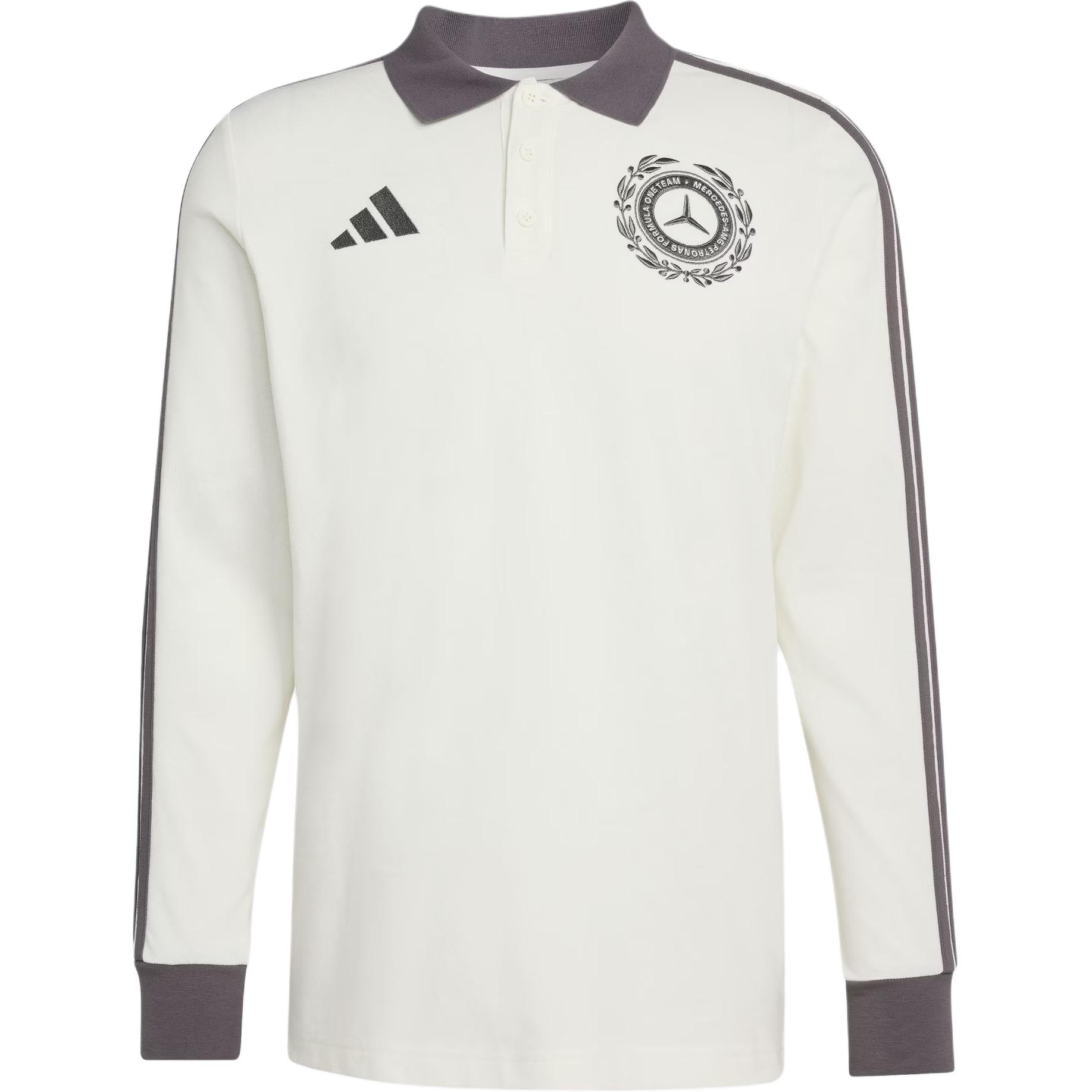 

Adidas Mercedes - Amg Petronas Formula 1 Team Silver Arrow Series Striped Long Sleeve Polo Shirt Men tops KE8281 M