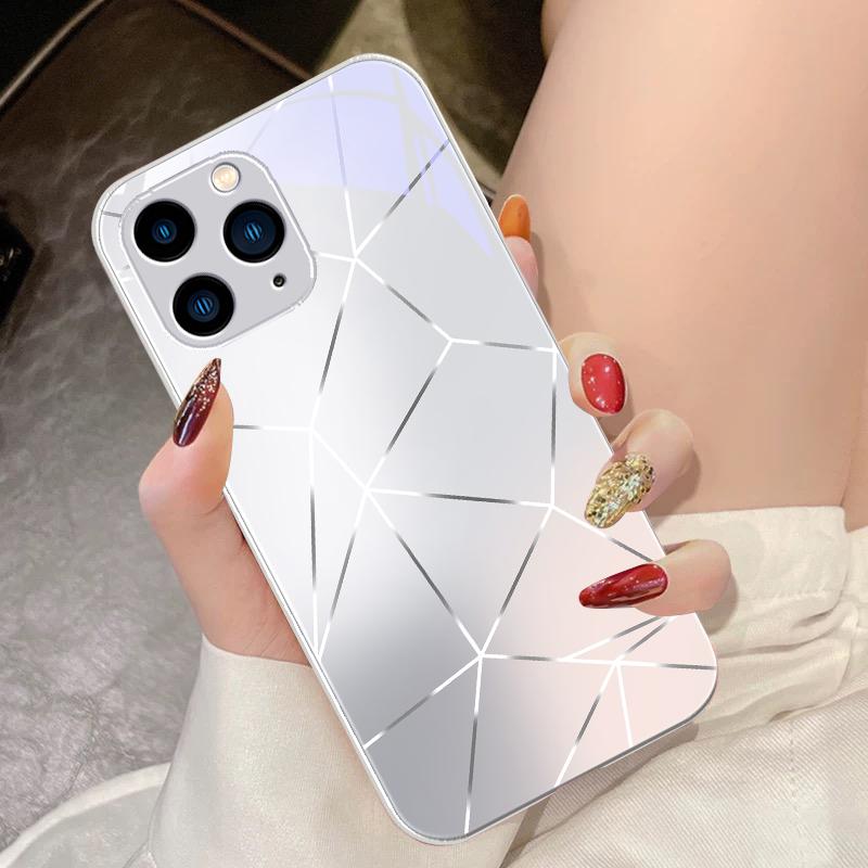 Custodia per telefono in Vetro Temperato Lingge Dazzling Light Per IPhone 16 Pro Max 15 Pro 14 13 12 Mini 11 XS Max XR 7 8 Plus SE 2022