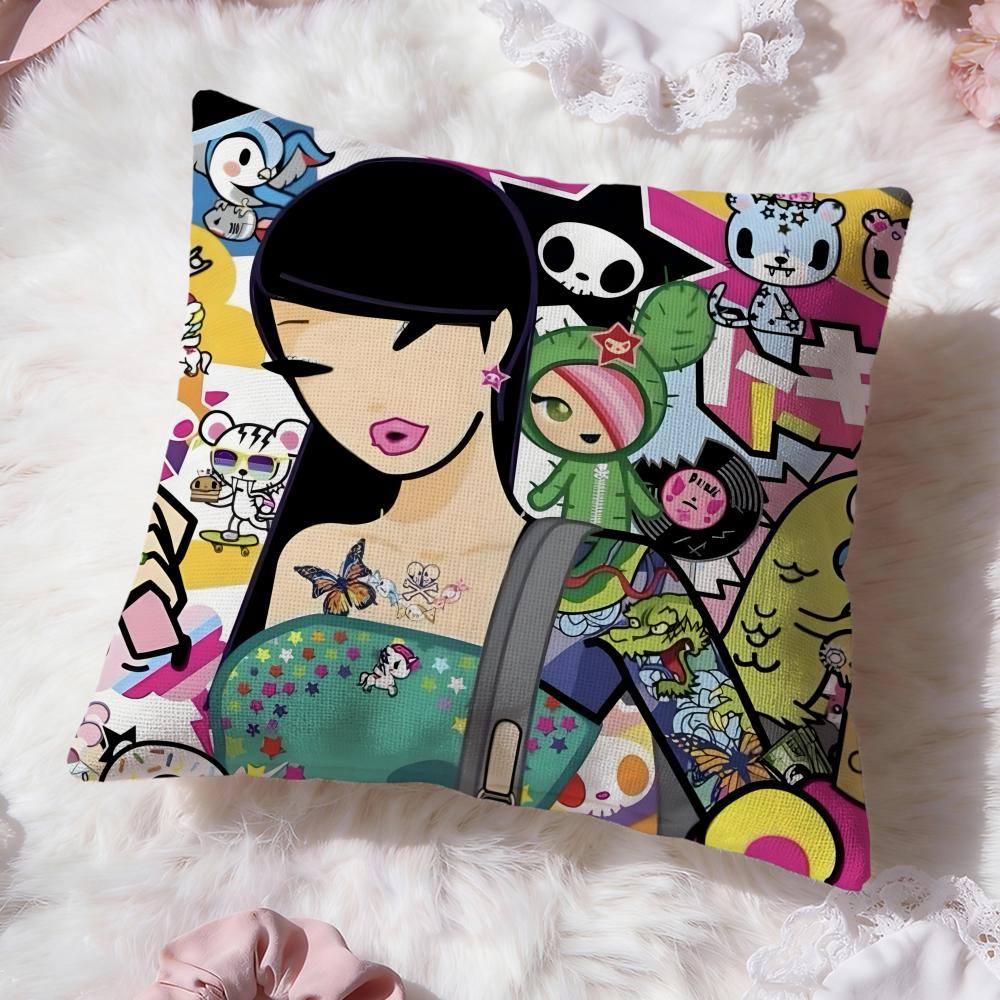 hot anime t-Tokidoki Cushion Cover Premium Comfort Reversible Pillow Cove -Two in One Design for Any Room & Car Interior