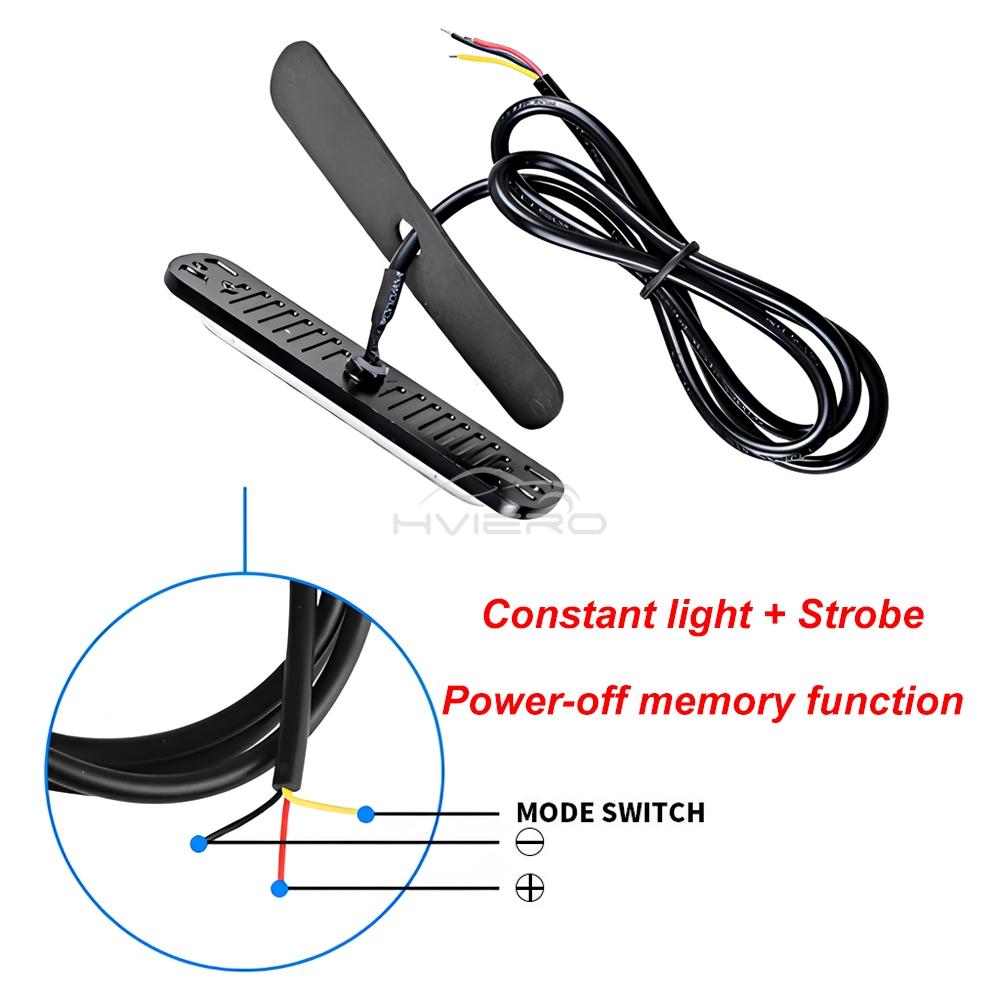 1X Truck 12V-24V LED Warning Strobe Grille Flashing Lamp Bar Side Car Beacon Red Yellow White Turn Signal Parking Drl Fog LightTurn Signal 2