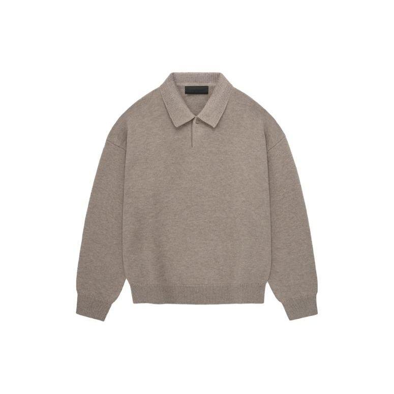 Fear of God Essentials Knit Polo Core Heather Men Tops Brown 192BT232184F
