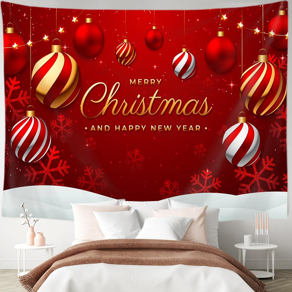 Christmas Tapestry Merry  Holiday Party Decoration Background Hanging Cloth Suitable for Home Living Room Bed