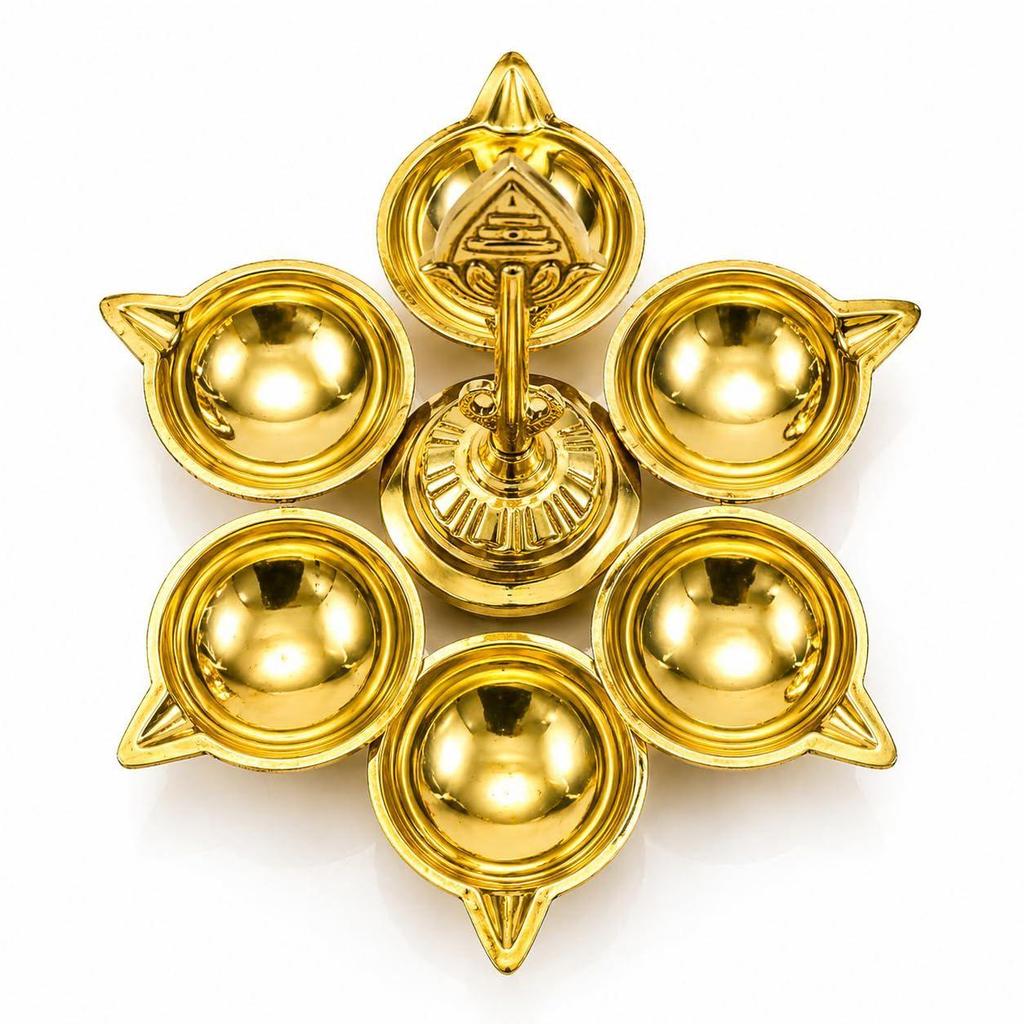 arumuga vilakku with vel and om for murugan | Pure Premium Brass Diya – sashti Pooja, karthigai deepam, skanda shasti