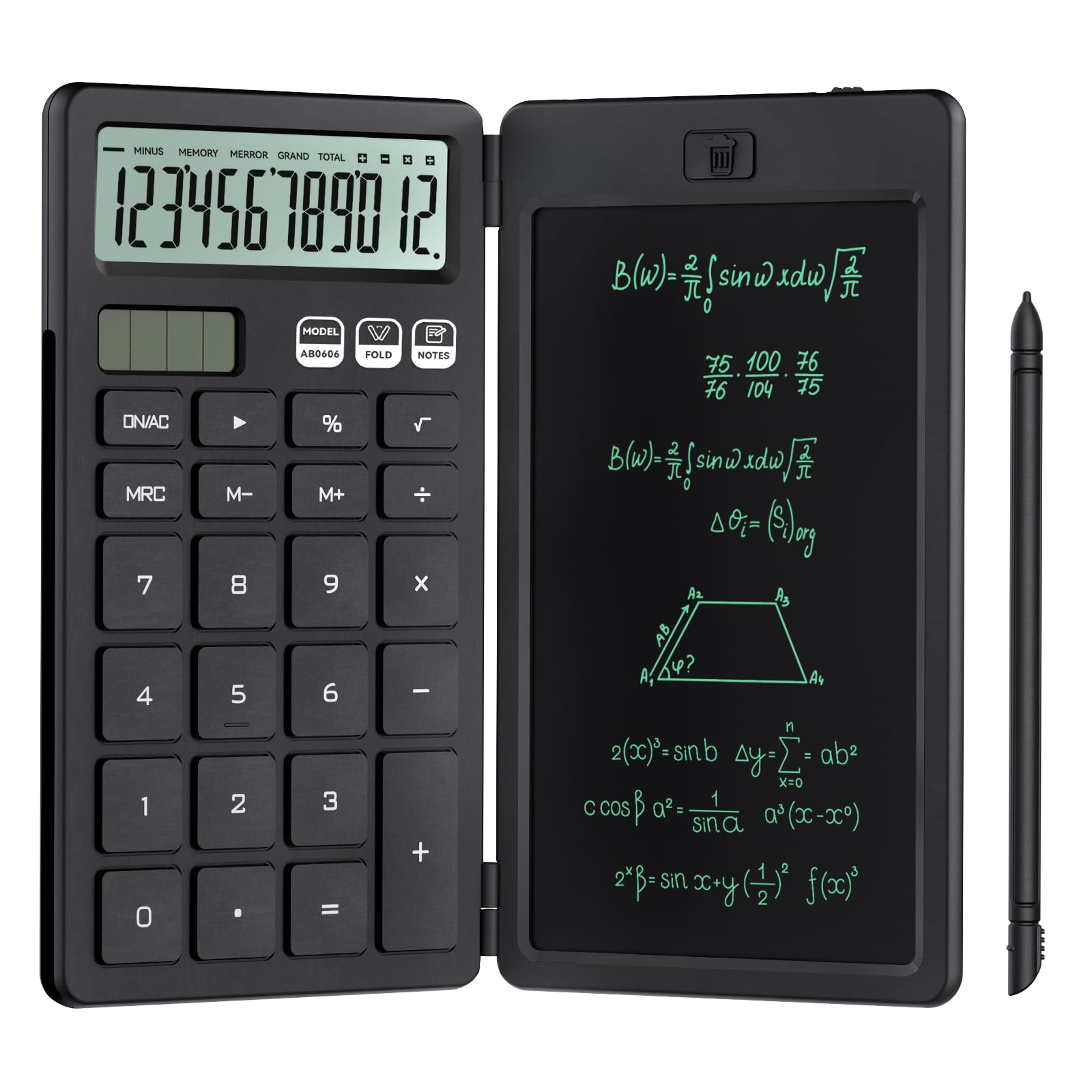 

Електронний блокнот NEWYES із сонячним цифровим папером 12 Легкий до 6 Компактний Цифровий Для Чорного Калькулятора, Перезаряджуваний, Складний, Стирання одним дотиком,