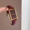 NEUE Retro Klassische Quadratische Damen Uhr Original Quarzwerk Minimalistisch Elegantes Lederarmband Uhren Damengeschenk