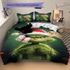 Grinch Christmas Bedding 3 Piece Set Hd Print Duvet Cover Pillowcases For Teens Adult Bedroom Decoration Christmas Gift C9211498