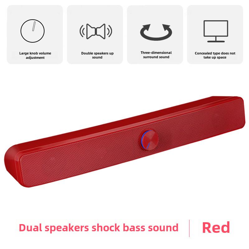 SADA V-193 Desktop Audio Speaker: Compact Long Speaker with Subwoofer for Computers, Notebooks, and Mobile Phones