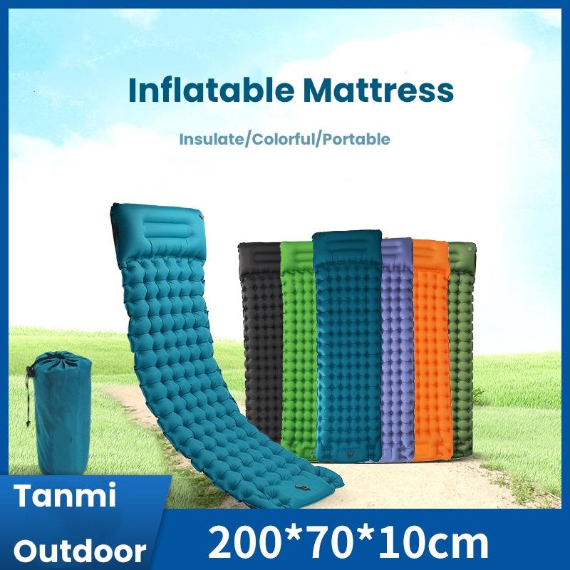 New Outdoor Pillows Hiking Trekking Insulated Mat Folding Bed Ultralight Air Cushion Sleeping Pad Camping Inflatable Mattress