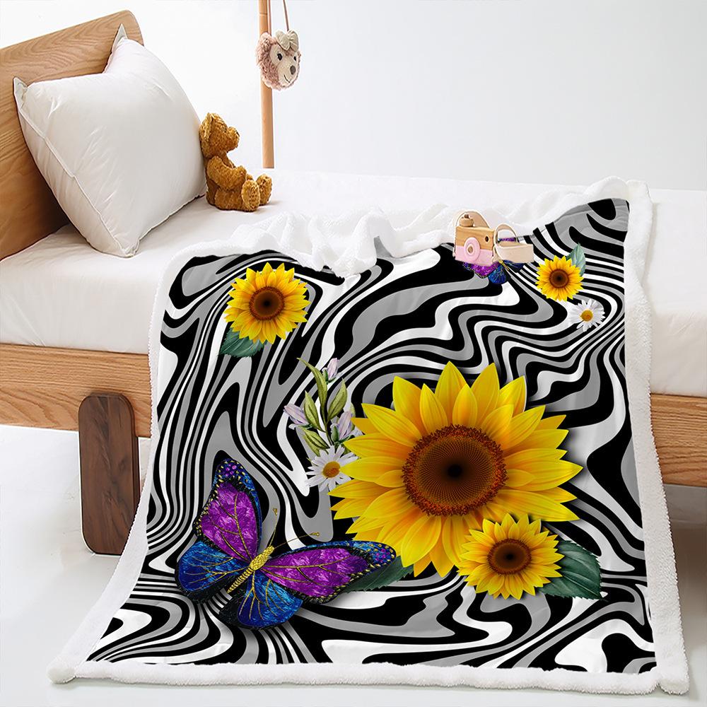 Blanket Sunflower Animal Geometric Blanket Lamb Fleece Crystal Fleece Blanket Four Seasons